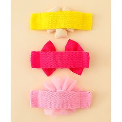 Babyhug Headbands With Bow & Floral Applique Pack of 3 - Multicolor