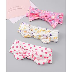 Babyhug Headbands With Bow Applique Pack of 3 - Multicolor