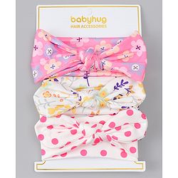 Babyhug Headbands With Bow Applique Pack of 3 - Multicolor