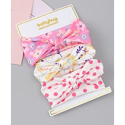 Babyhug Headbands With Bow Applique Pack of 3 - Multicolor
