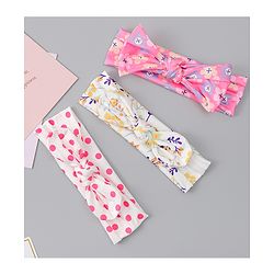 Babyhug Headbands With Bow Applique Pack of 3 - Multicolor