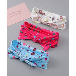 Babyhug Headbands With Bow Applique Pack of 3 - Multicolor