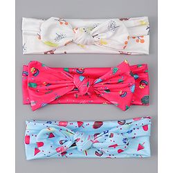 Babyhug Headbands With Bow Applique Pack of 3 - Multicolor