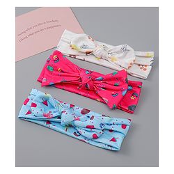 Babyhug Headbands With Bow Applique Pack of 3 - Multicolor