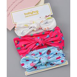 Babyhug Headbands With Bow Applique Pack of 3 - Multicolor