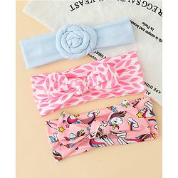 Babyhug Headbands With Bow & Floral Applique Pack of 3 - Multicolor