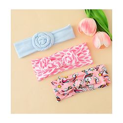 Babyhug Headbands With Bow & Floral Applique Pack of 3 - Multicolor