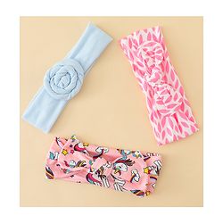 Babyhug Headbands With Bow & Floral Applique Pack of 3 - Multicolor