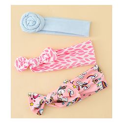 Babyhug Headbands With Bow & Floral Applique Pack of 3 - Multicolor