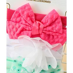 Babyhug Headbands with Bow & Floral Applique Pack of 3 - Sea Green Red & White