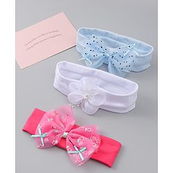 Babyhug Headbands With Bow & Floral Applique Pack of 3 - Multicolor
