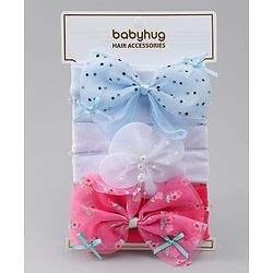 Babyhug Headbands With Bow & Floral Applique Pack of 3 - Multicolor