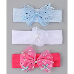 Babyhug Headbands With Bow & Floral Applique Pack of 3 - Multicolor