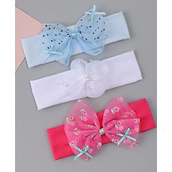Babyhug Headbands With Bow & Floral Applique Pack of 3 - Multicolor