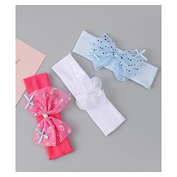 Babyhug Headbands With Bow & Floral Applique Pack of 3 - Multicolor