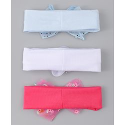 Babyhug Headbands With Bow & Floral Applique Pack of 3 - Multicolor