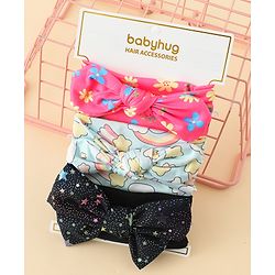 Babyhug Headbands With Bow Applique Pack of 3 - Multicolor