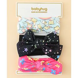 Babyhug Headbands With Bow Applique Pack of 3 - Multicolor