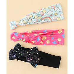 Babyhug Headbands With Bow Applique Pack of 3 - Multicolor