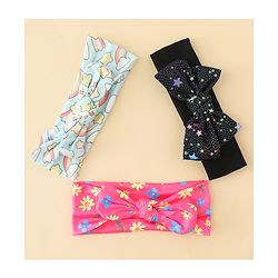 Babyhug Headbands With Bow Applique Pack of 3 - Multicolor