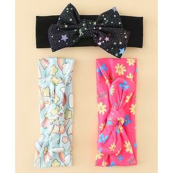 Babyhug Headbands With Bow Applique Pack of 3 - Multicolor