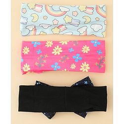 Babyhug Headbands With Bow Applique Pack of 3 - Multicolor