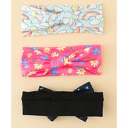 Babyhug Headbands With Bow Applique Pack of 3 - Multicolor