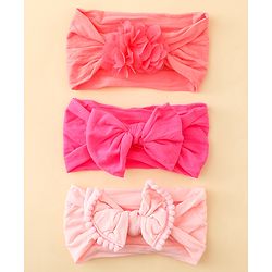 Babyhug Headbands With Bow & Floral Applique Pack of 3 - Multicolor