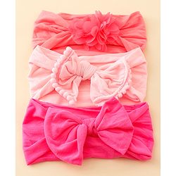 Babyhug Headbands With Bow & Floral Applique Pack of 3 - Multicolor