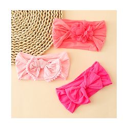 Babyhug Headbands With Bow & Floral Applique Pack of 3 - Multicolor