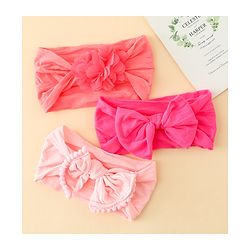 Babyhug Headbands With Bow & Floral Applique Pack of 3 - Multicolor
