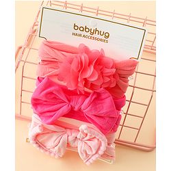 Babyhug Headbands With Bow & Floral Applique Pack of 3 - Multicolor
