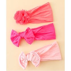 Babyhug Headbands With Bow & Floral Applique Pack of 3 - Multicolor