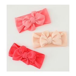 Babyhug Headbands  With Bow Applique  Pack of 3 - Pink Red & Cream