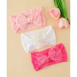 Babyhug Headbands With Bow & Floral Applique Pack of 3 - Multicolor