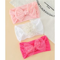 Babyhug Headbands With Bow & Floral Applique Pack of 3 - Multicolor