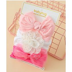Babyhug Headbands With Bow & Floral Applique Pack of 3 - Multicolor