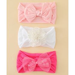Babyhug Headbands With Bow & Floral Applique Pack of 3 - Multicolor