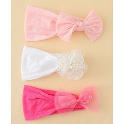 Babyhug Headbands With Bow & Floral Applique Pack of 3 - Multicolor