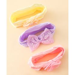 Babyhug Headbands With Bow & Floral Applique Pack of 3 - Multicolor