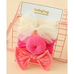 Babyhug Headbands With Bow Applique Pack of 3 - Multicolor