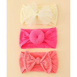 Babyhug Headbands With Bow Applique Pack of 3 - Multicolor
