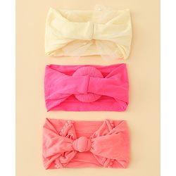 Babyhug Headbands With Bow Applique Pack of 3 - Multicolor
