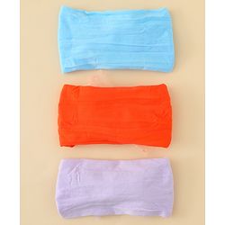 Babyhug Headbands  With Bow & Floral Applique Pack of 3-Red Light Blue & Plum