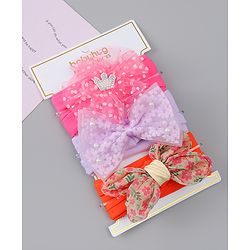 Babyhug Headbands With Bow Applique Pack of 3 - Multicolor