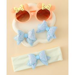 Babyhug Hair Accessories & Sunglasses Combo Set with Bow Applique - Pink