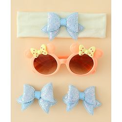 Babyhug Hair Accessories & Sunglasses Combo Set with Bow Applique - Pink