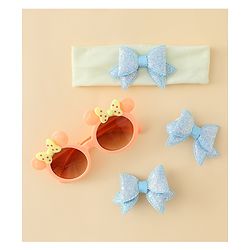 Babyhug Hair Accessories & Sunglasses Combo Set with Bow Applique - Pink