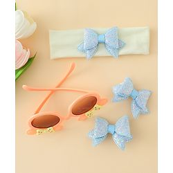 Babyhug Hair Accessories & Sunglasses Combo Set with Bow Applique - Pink