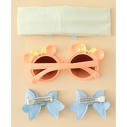 Babyhug Hair Accessories & Sunglasses Combo Set with Bow Applique - Pink